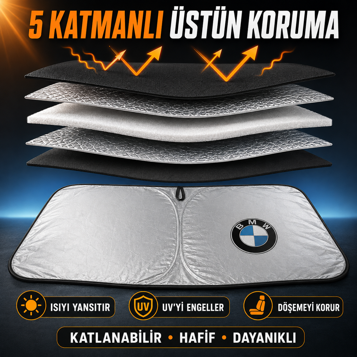 Logolu Katlanabilir Araba Güneşliği