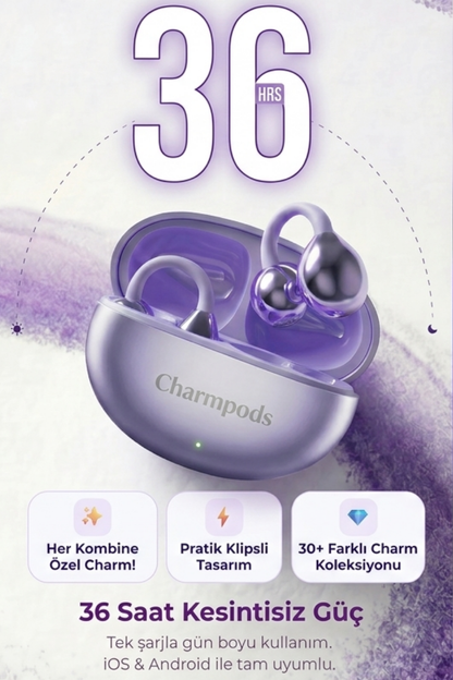 CharmPods Klips Tasarımlı Charmlı Kablosuz Kulaklık